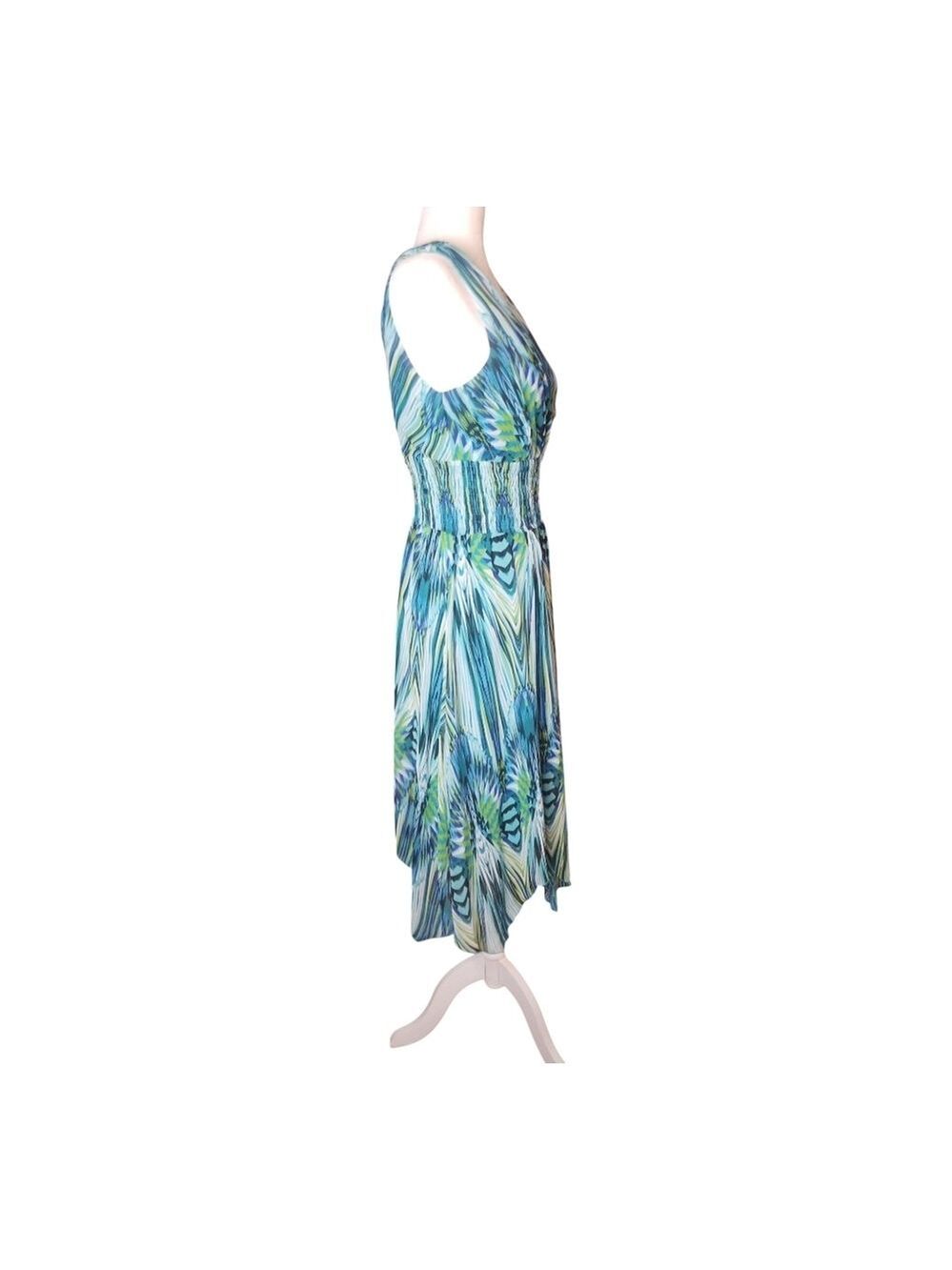 Rabbit Rabbit Rabbit Asymmetrical Blue and Green Sundress - Picture 4 of 6